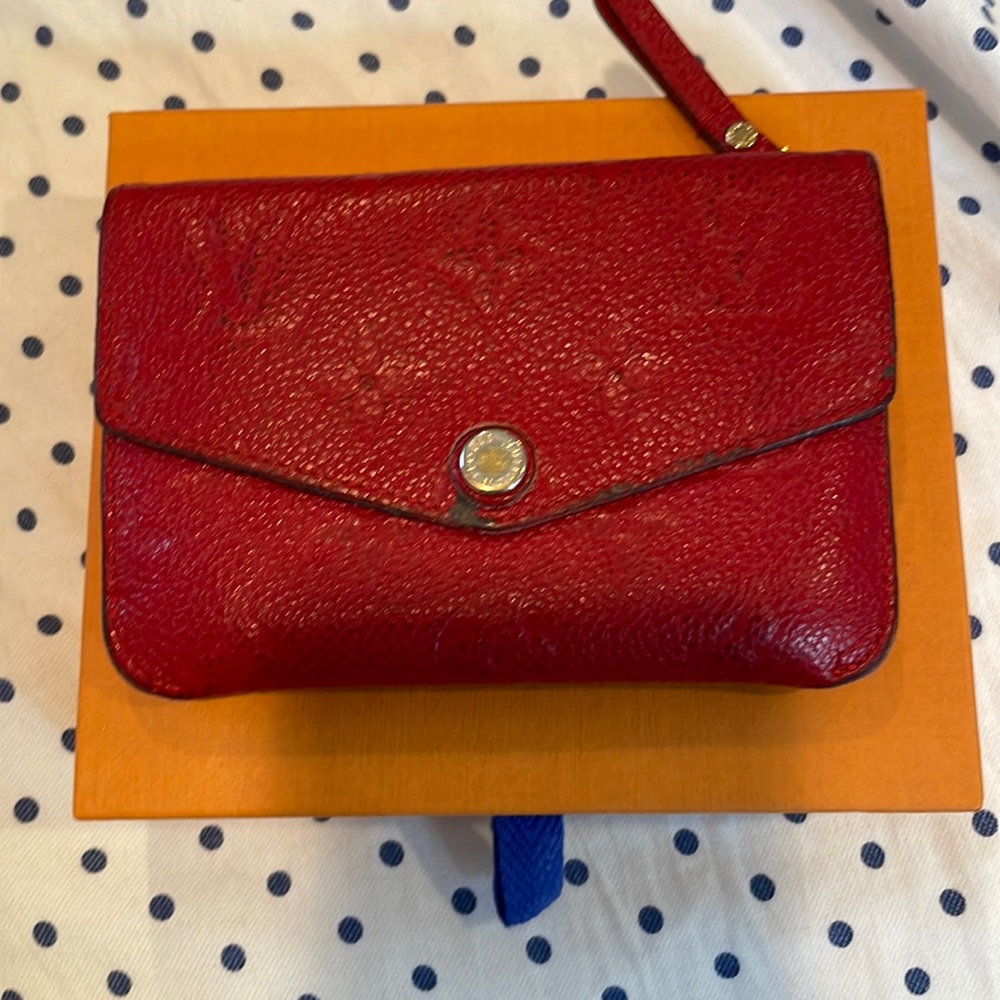 Louis Vuitton Embossed Logo Card Holder with Keychain